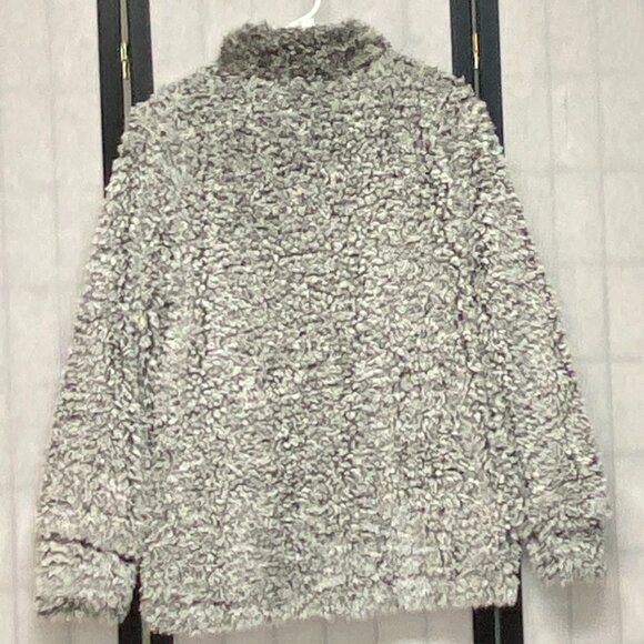 Weatherproof Vintage Quarter Zip Mock Neck Pull Over Sherpa Sweater Marled Grey - Picture 2 of 12